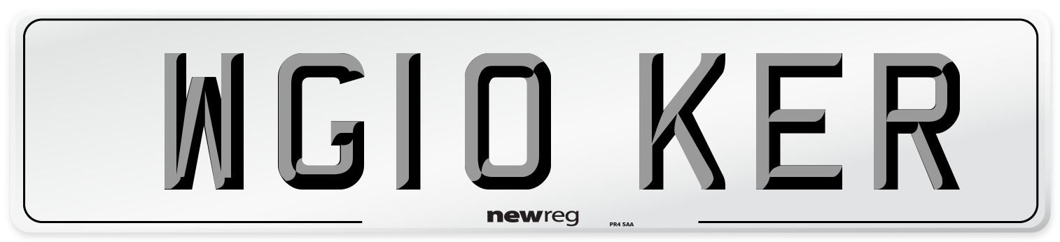 WG10 KER Number Plate from New Reg